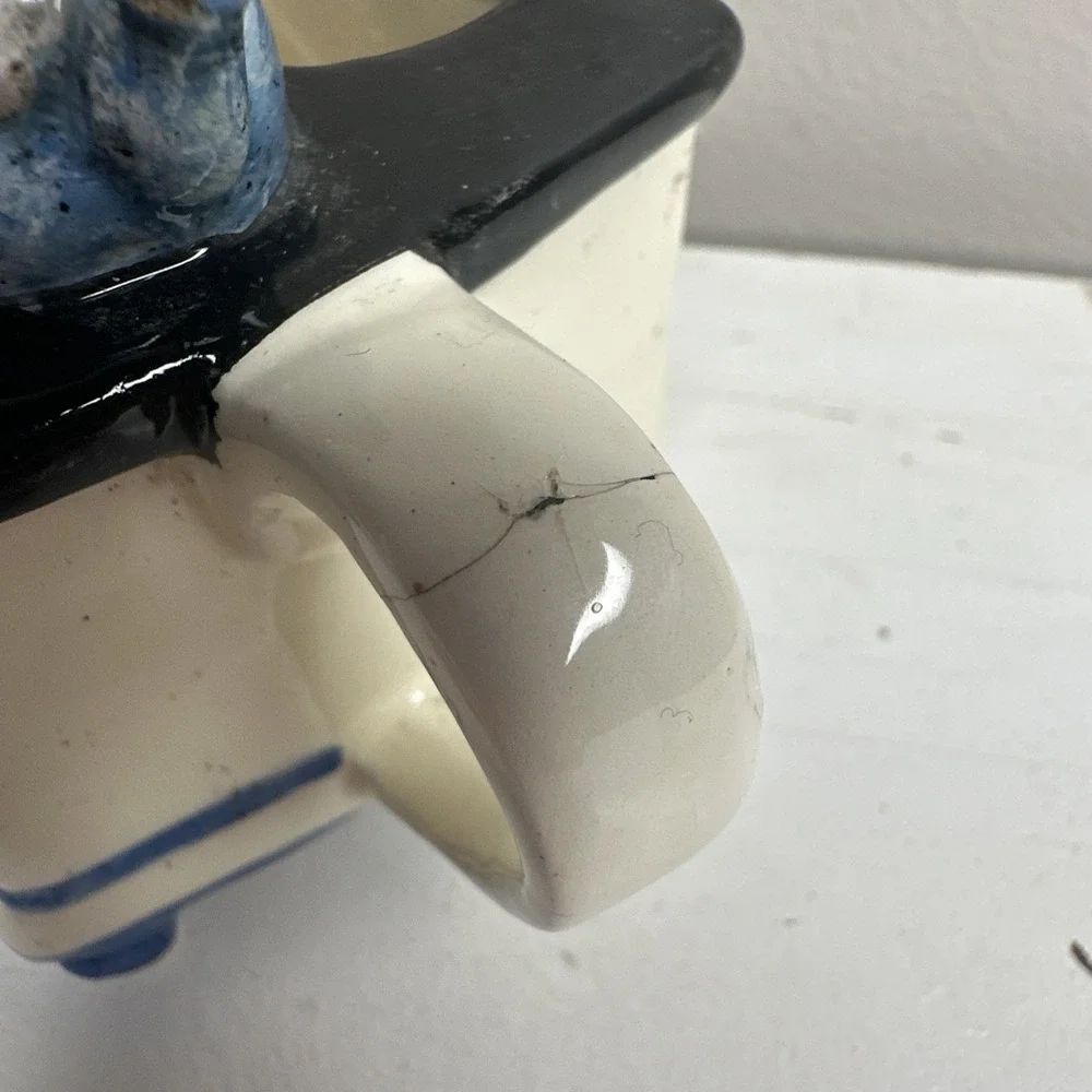 Vintage Wood burning stove  Teapot Decorative Ceramic Collectible Tea lover - Picture 5 of 11